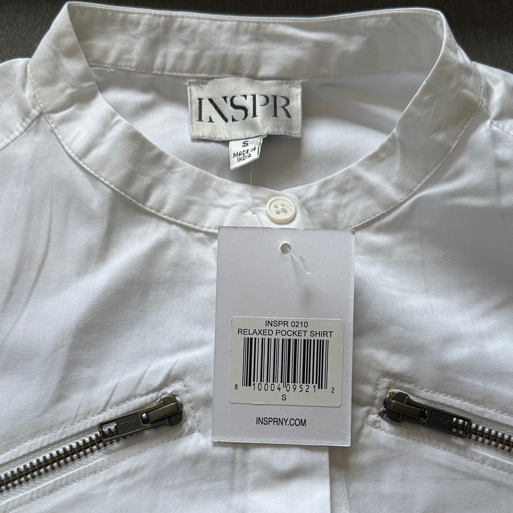 Issey Miyake White Zippered Pocket Shirt